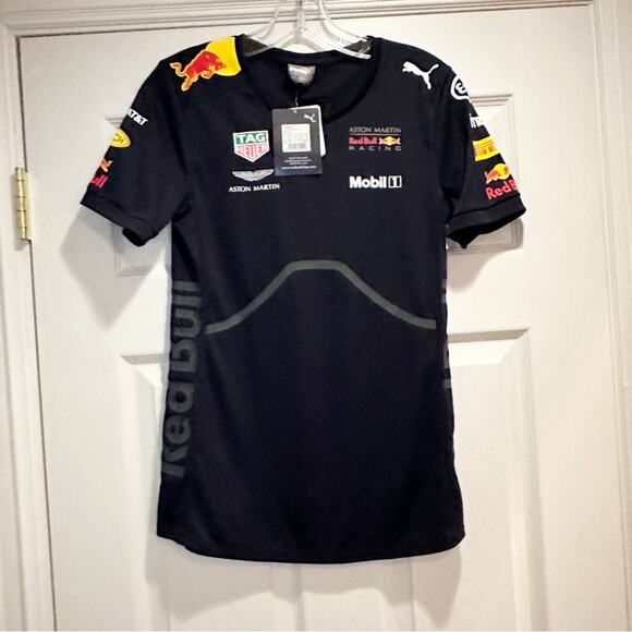 PUMA Red Bull Aston Martin Soccer Futbol Activewear Track Team Tee Shirt XS NWT - Picture 16 of 16